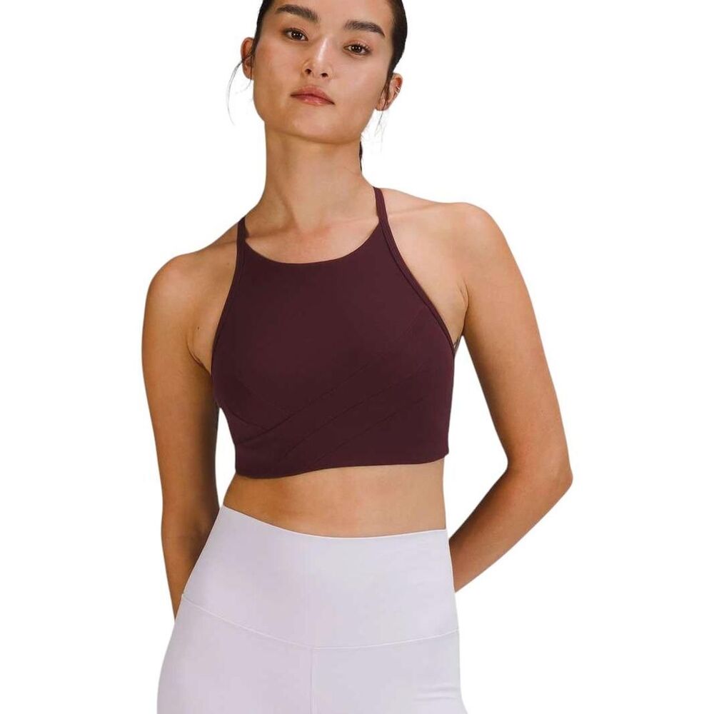Lululemon Flow Y Wrap-Front High-Neck Bra *Light Support, B/C Cup in cassis - Picture 2 of 6